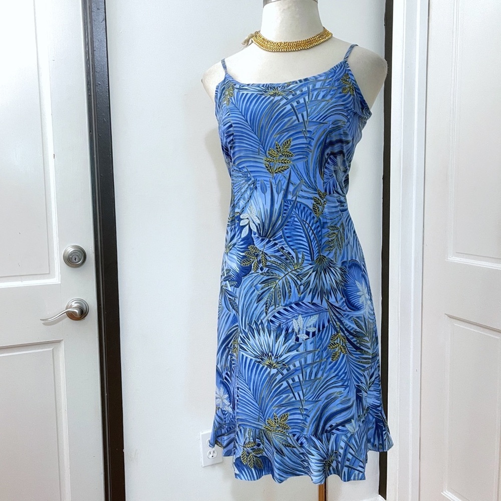Vintage Hawaiian Blue Slip Dress